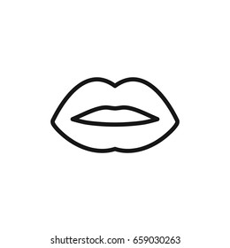 Lips Outline Icon Vector Isolated Line Stock Vector (Royalty Free ...