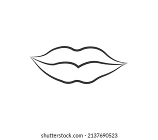 Lips Outline Vector Human Lips Stroke Stock Vector (Royalty Free ...