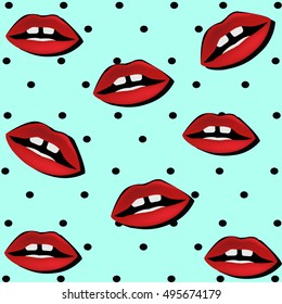 lips pattern kiss vector illustration