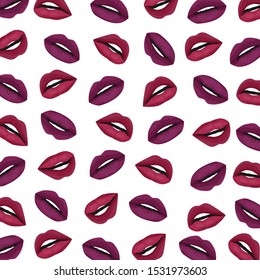 Lips pattern for textile. Lips background. Fashion background