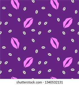 Lips pattern. Vector seamless pattern with woman lips.Can be used for wallpaper,fabric, web page background, surface textures.