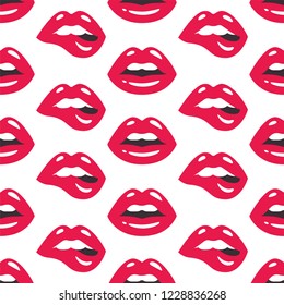 Lips Pattern Vector Seamless Pattern Womans Stock Vector (Royalty Free ...