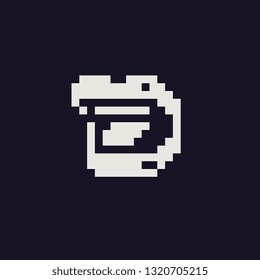 Lips perfect pixel art icon. Logo for game design. 1-bit. Female mouth isolated abstract vector illustration. Game assets. Design for stickers, web, mobile app.