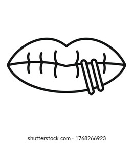 Icono de perforación. Icono de vector de perforación de labios de contorno para diseño web aislado en fondo blanco