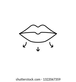 lips, plastic surgery icon. Element of plastic surgery for mobile concept and web apps icon. Thin line icon for website design and development, app development