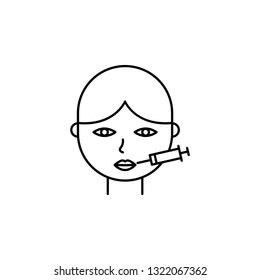 lips, plastic surgery icon. Element of plastic surgery for mobile concept and web apps icon. Thin line icon for website design and development, app development