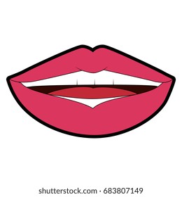 Lips pop art cartoon