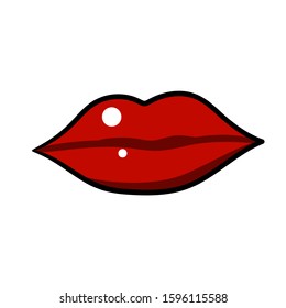 Lips pop art vector icon