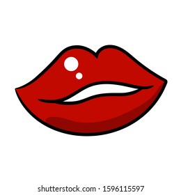 Lips pop art vector icon