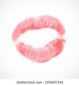 Lips print. Lip shape red. Lipstick kiss, mouth, logo . Love,sexy,face,kiss card, background, banner. Red kissing sexy girl lips isolated icon. Lips, mouth, kiss print symbol. Realistic vector