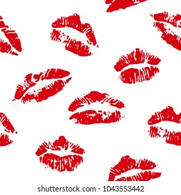 lips print red seamless vector background