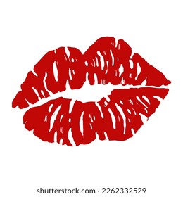 Lips print vector illustration set