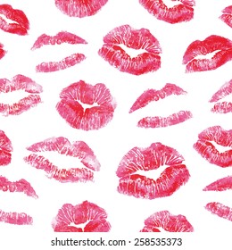 Seamless Pattern Red Lips Kisses Prints Stock Vector (Royalty Free ...