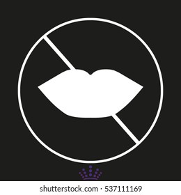 lips, prohibition, icon, vector illustration EPS 10