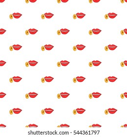 Lips pronounce letter a pattern. Cartoon illustration of lips pronounce letter a vector pattern for web