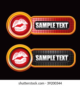 lips puckering on red and black checkered templates