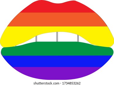Lift Regenbogen. Vector Illustration.Isolated on a white background.pride concept. Symbole für LGBT.