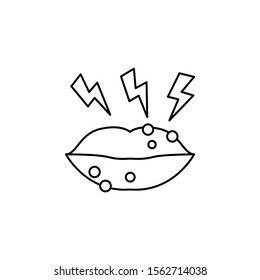 Lips rash pain icon. Simple line, outline vector of dermatology icons for ui and ux, website or mobile application
