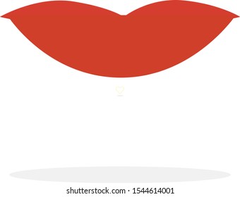 lips with red lipstick graphic vector