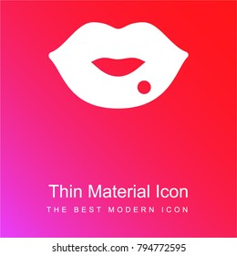 Lips red and pink gradient material white icon minimal design