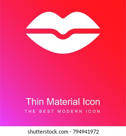 Lips red and pink gradient material white icon minimal design