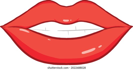 Lips red vector illustration. Perfect for art, postcards, cards, wall decor, t-shirts, cards, prints, drawing books, coloring books, wallpaper, prints, cards, ect.