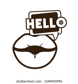 lips saying hello avatar character