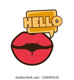 lips saying hello avatar character