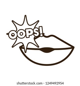 lips saying oops avatar character