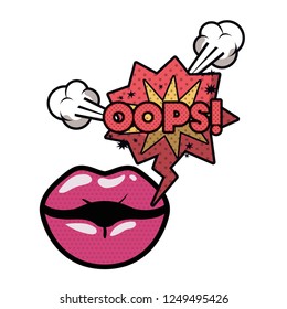 lips saying oops avatar character