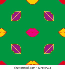 Lips seamless pattern. Fashion graphic. Background design. Template for prints, textile, wrapping and decoration, wallpaper. Vector illustration.