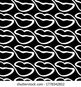 lips seamless pattern. kiss background