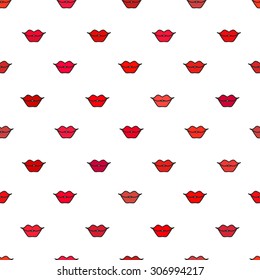 Lips seamless pattern. Red and pink lips seamless pattern on white background. EPS10 vector illustration.