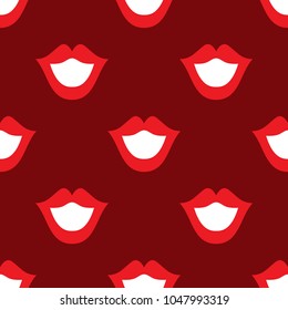 Lips seamless texture bright red color