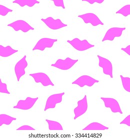 Lips seamless texture pink color. Vector illustration