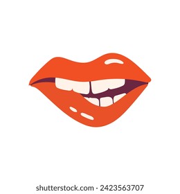 labios con una mordedura seductora. labios femeninos