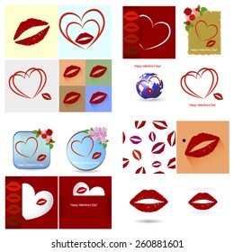 Lips set. design element.
