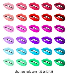 Lips set. design element. female woman girl art