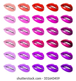 Lips set. design element. female woman girl art