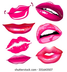 Lips set. design element. female woman girl art vector