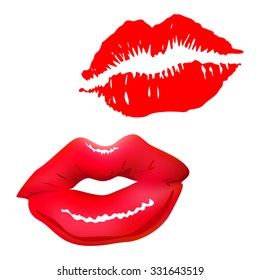 Lips set. design element. female woman girl art