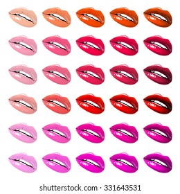 Lips set. design element. female woman girl art