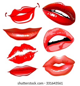 Lips set. design element. female woman girl art vector