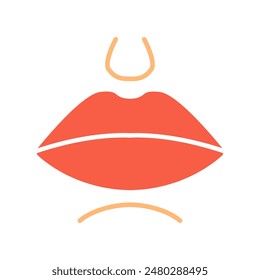 Icono de labios ajustados. Boca, labios, habla, comunicación, expresión facial, hablar, besar, voz, rostro humano, salud oral, cuidado de los labios, maquillaje.