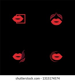 Lips Set Idea Collection Abstract Creative Business Beauty Logo