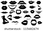 lips set isolated on white