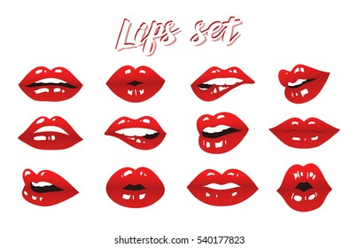 lips set vector design