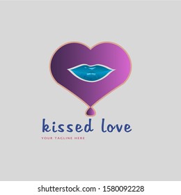 lips in the shape love, Dating app, love chat logo icon, dating logo design. heart love template. romantic