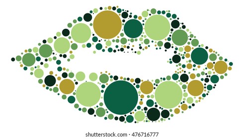 lips shape vector design by color point