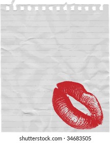 lips in sheet of paper